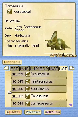 Image n° 3 - screenshots : Fossil League - Dino Tournament Championship